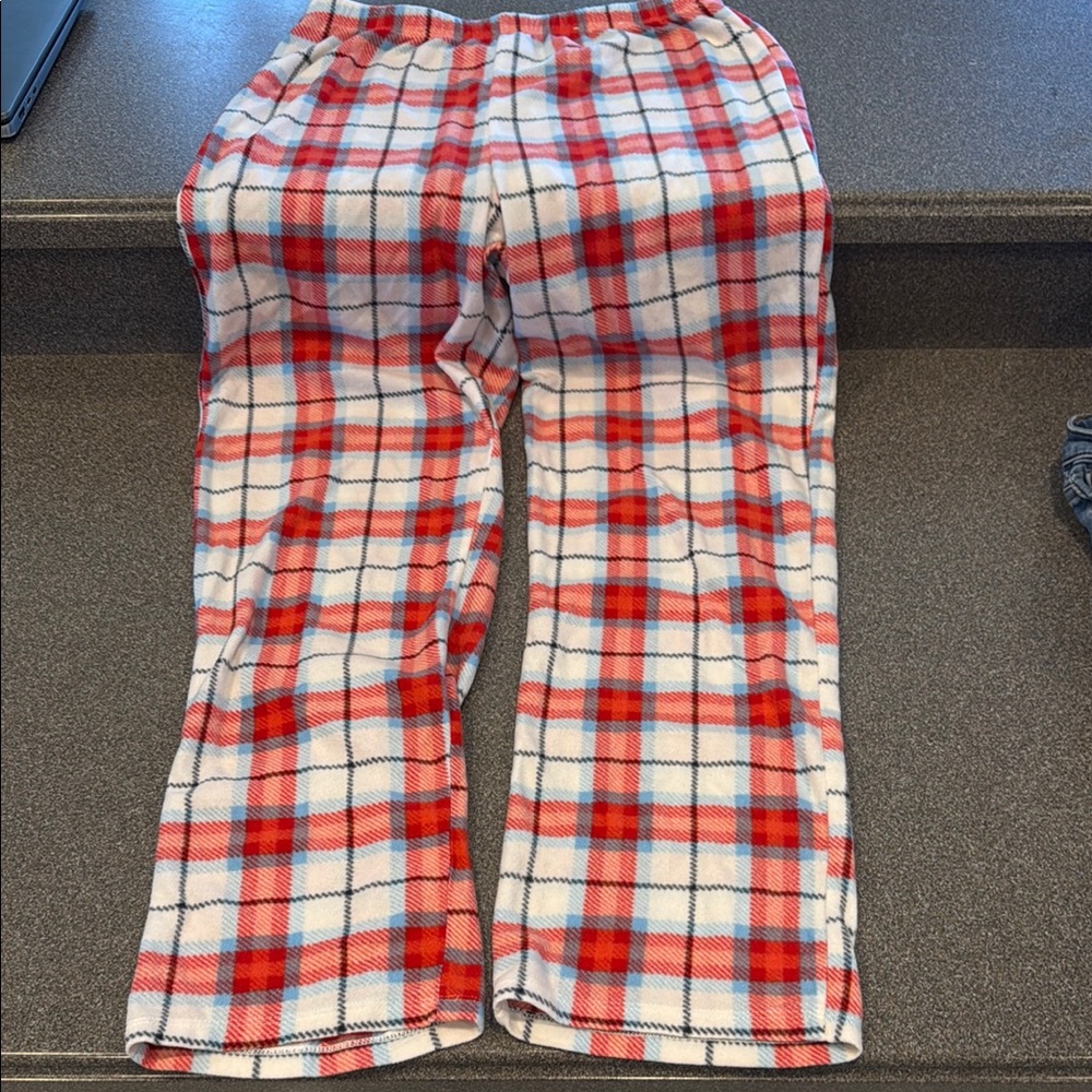Red and White Plaid Pajama Pants